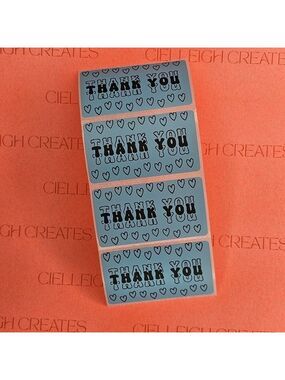 Thank You With Hearts Packaging Labels Stickers